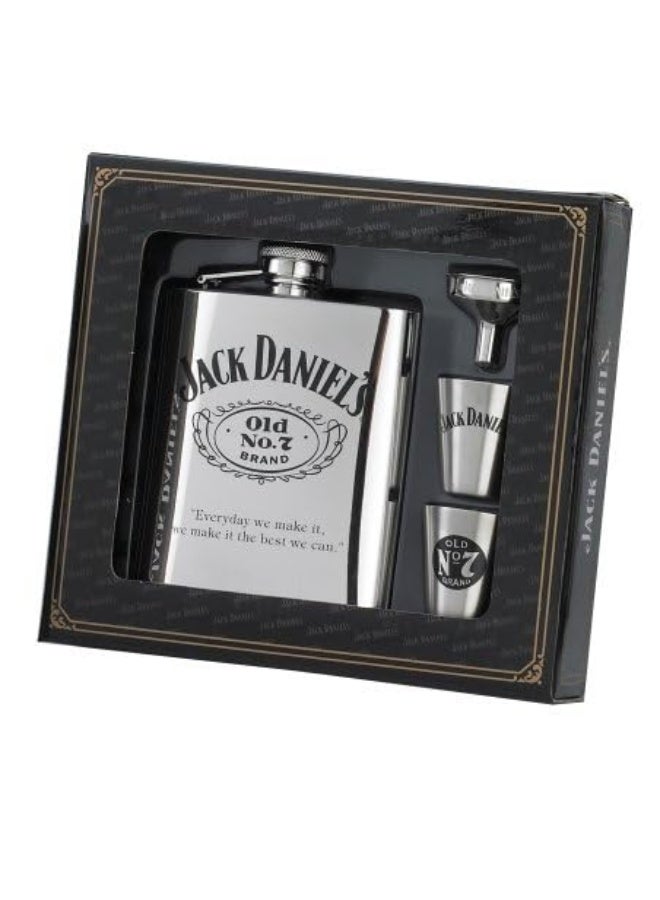 Jack Daniels Licensed Barware طقم هدايا باروير مرخص من جاك دانييلز، 6 أونصات/1 أونصة، فضي - Image 2